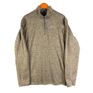 Eddie Bauer Half Zip Fleece Sweater Long Sleeve Straight‎ Hem Brown Mens XL-TALL